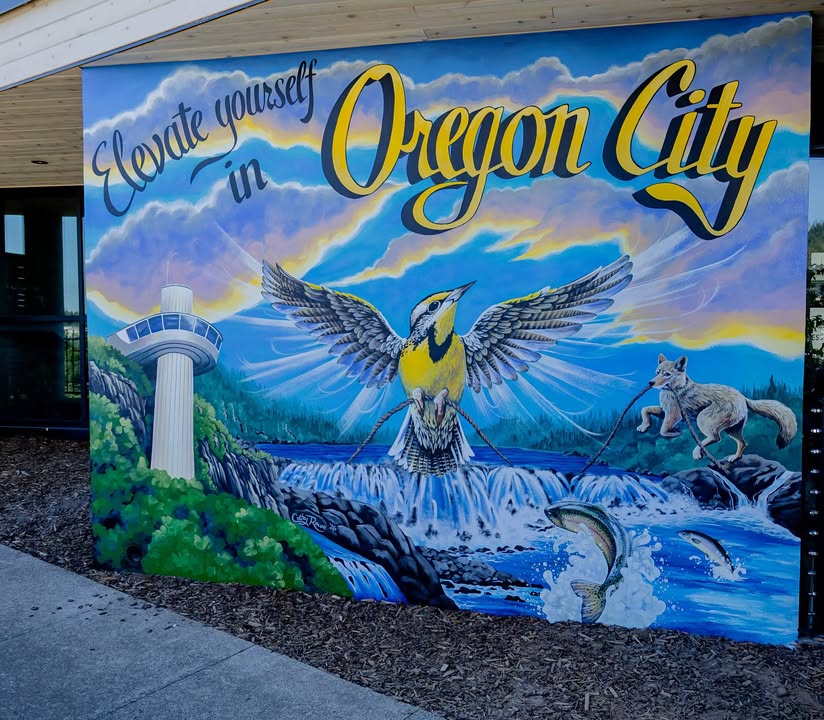 Both Milwaukie and Oregon City are adding beautiful murals all over their cities.