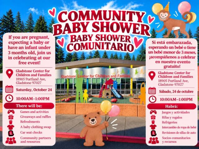 The Clackamas County Children’s Commission is hosting a FREE Community Baby Shower at the…