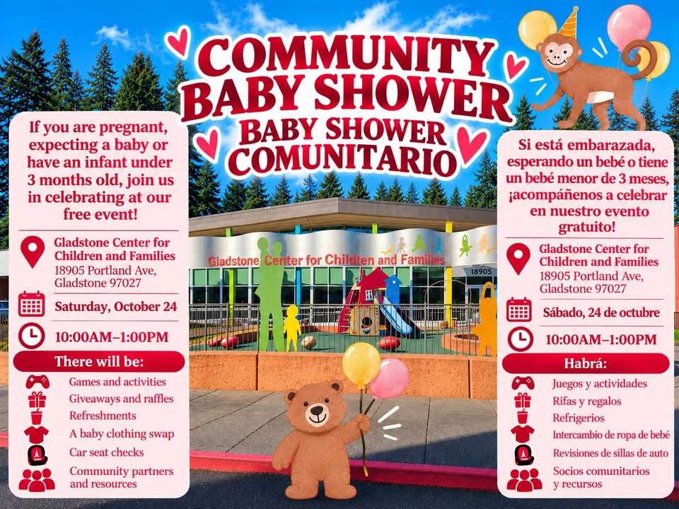 The Clackamas County Children’s Commission is hosting a FREE Community Baby Shower at the…
